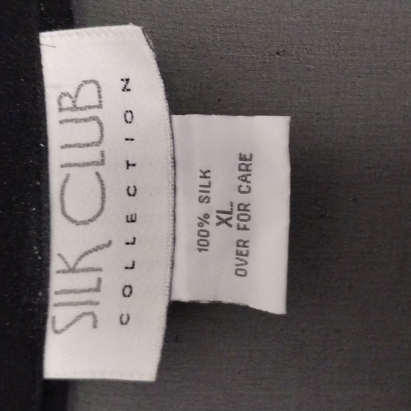 BLACK SILK SHIRT by SILK CLUB Collection Size X Large Vtg - Picture 2 of 8